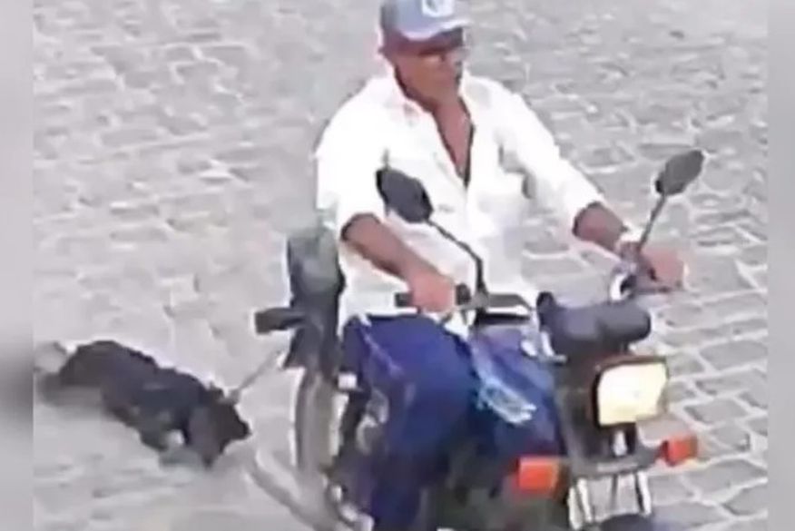 A maldade com o animal foi registrada em vídeo e compartilhada nas redes sociais.