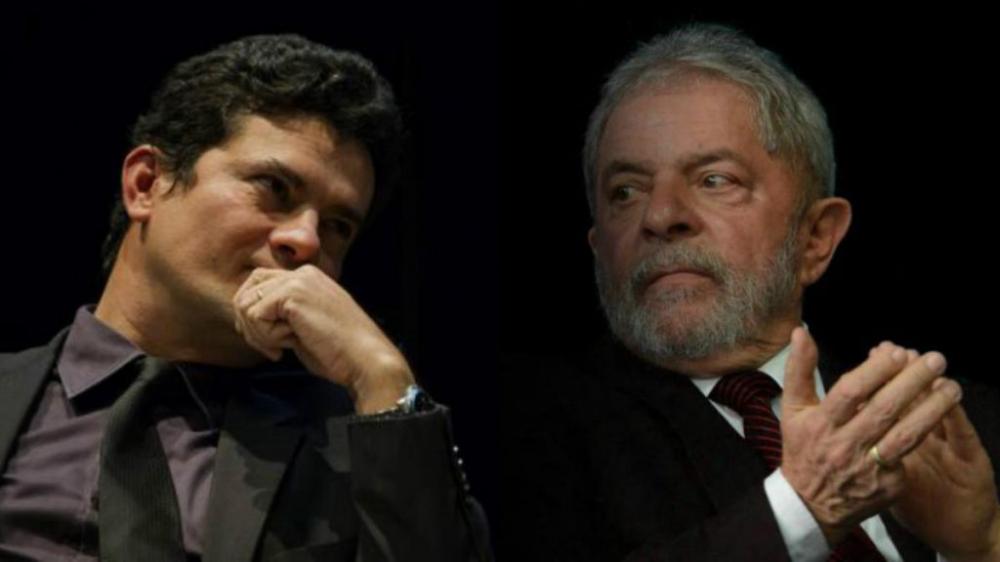 na foto, uma das audiências entre Moro e Lula na qual Lula foi condenado pelo ex-juiz 