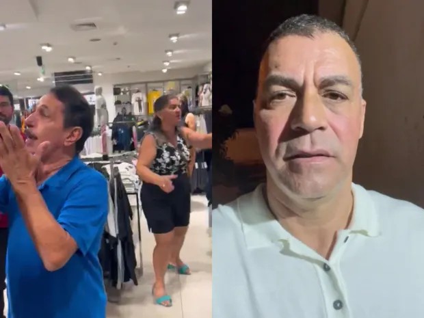 O prefeito reage tentando se afastar e dizendo que vai chamar os seguranças do estabelecimento