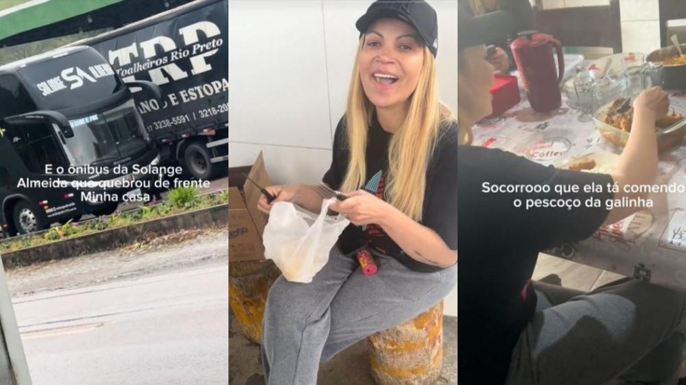 Solange coemndo queijo em uma sacola