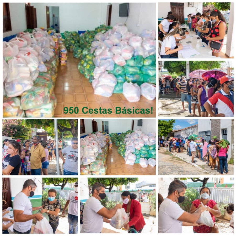 Prefeitura de Monte Horebe doa ao menos 950 cestas básicas para as famílias carentes