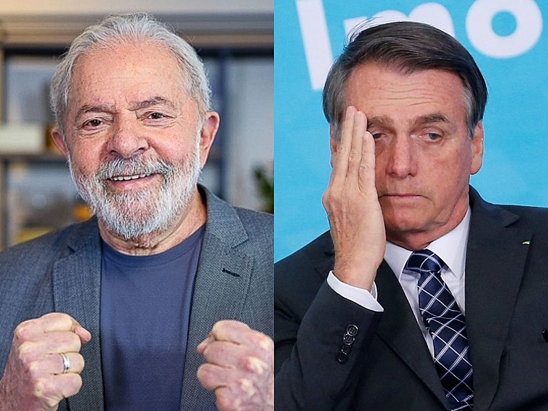 Lula tem 14 pontos a frente de Bolsonaro. 