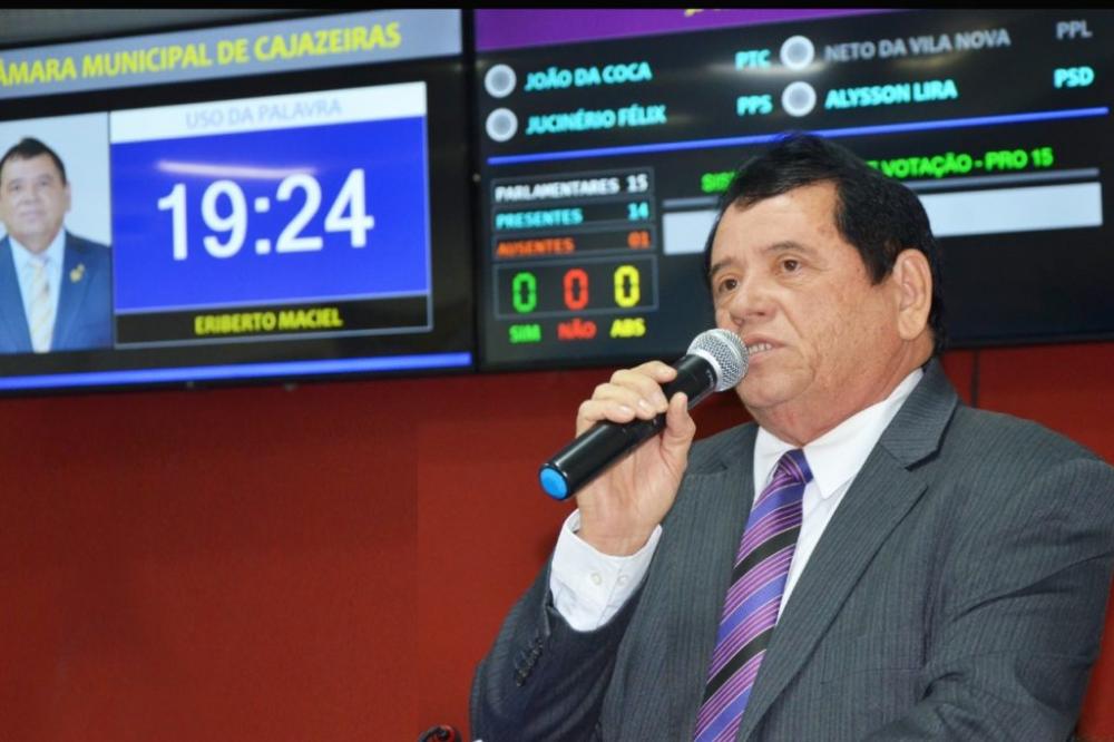 Eriberto Maciel é cotado para ser o candidato a prefeito em 2024 pelo grupo de situação (foto: Câmara) 