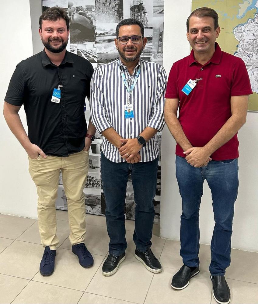 Prefeito Bal Lins em audiência com o presidente da Cagepa, Maercus Vinícius, tratando do abasteciimnento do conjunto, Duílio Cavacanti 