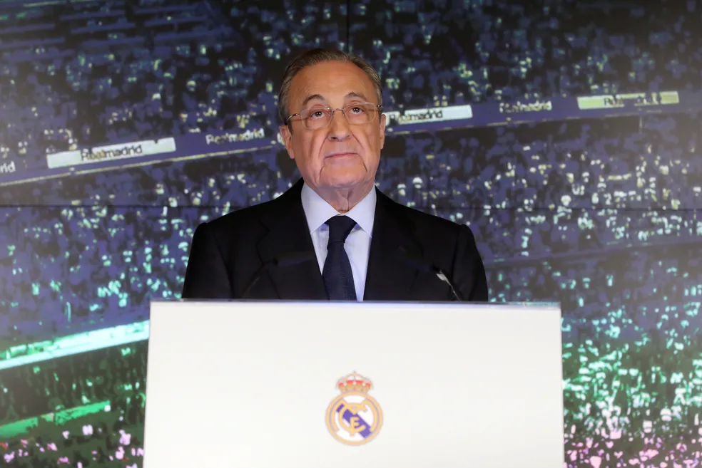 Florentino Pérez, presidente do Real Madrid — Foto: Ballesteros/EFE