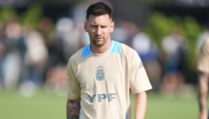 Messi em treino da Argentina Foto: Divulgação/ @Argentina