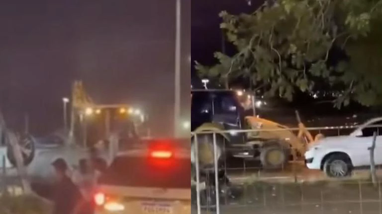 Homem joga retroescavadeira contra veículos e fere pessoas após vaquejada no Ceará
