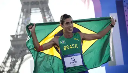 2024.08.01 - Jogos Olímpicos Paris 2024 - Marcha atlética 20km masculino - Caio Bonfim medalhista de prata - Foto Alexandre Loureiro/COB (Alexandre Loureiro/COB)