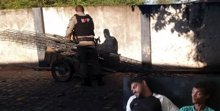 Polícia Militar prende dupla suspeita de furtar materiais de construção (Foto: Divulgação)