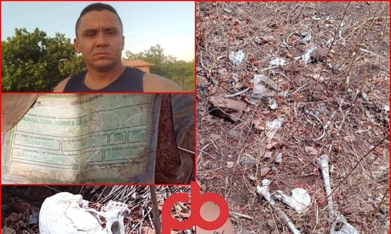 Ossada humana encontrada na região de Santa Cruz (Foto: Reprodução/Redes sociais)