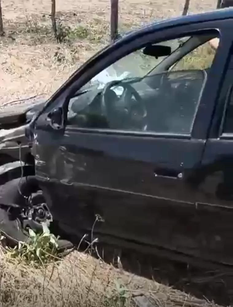 Máquina pesada cai de cima de caminhão (Foto: Divulgação)