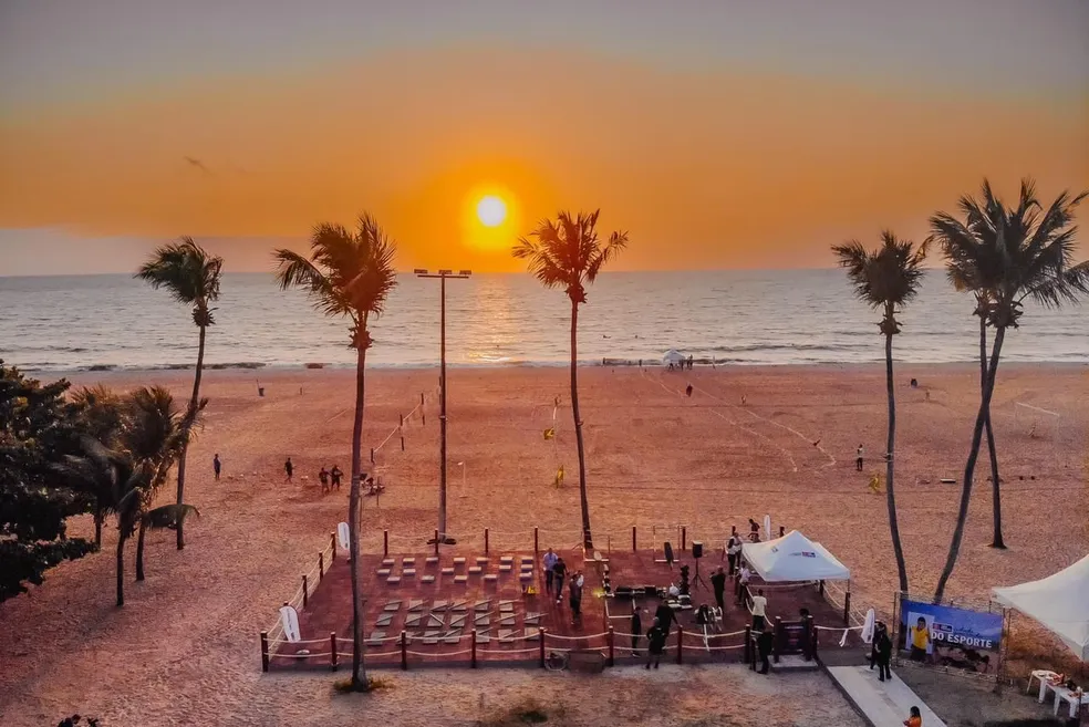 Academia ao ar livre na praia de Cabo Branco, em João Pessoa (Foto: Sérgio Lucena/Secom-JP/Divulgação)