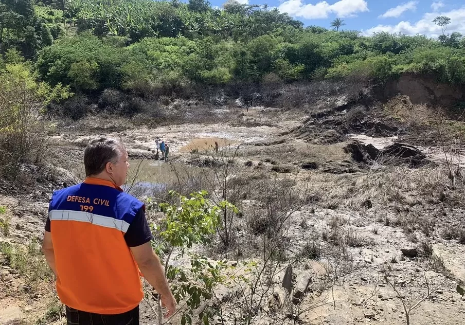 Barragem de médio porte em Lagoa Seca, na Paraíba (Foto: Amy Nascimento / TV Paraíba)