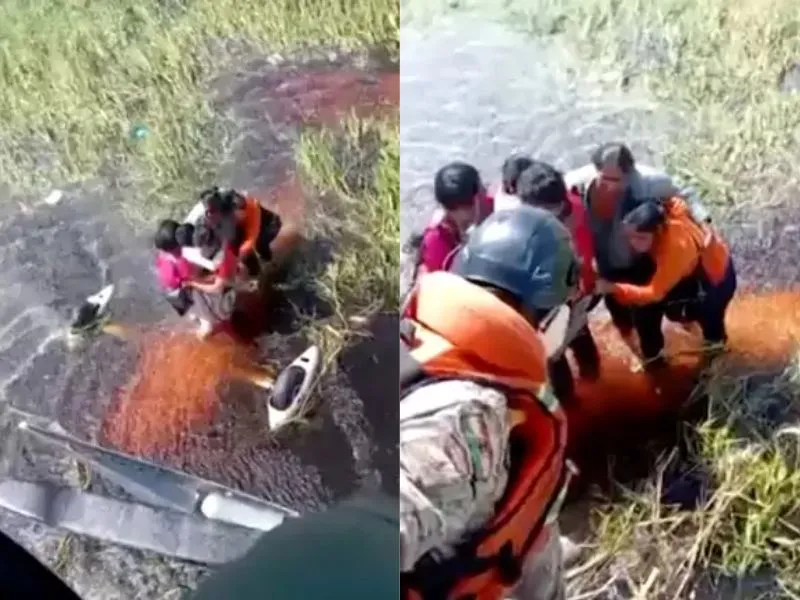 Durante o período de espera, os sobreviventes não puderam sair da fuselagem, pois estavam cercados por jacarés que se aproximaram a menos de três metros da aeronave