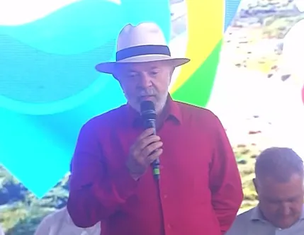 Lula (PT) em evento na Paraíba (Foto: Reprodução/TV Brasil)