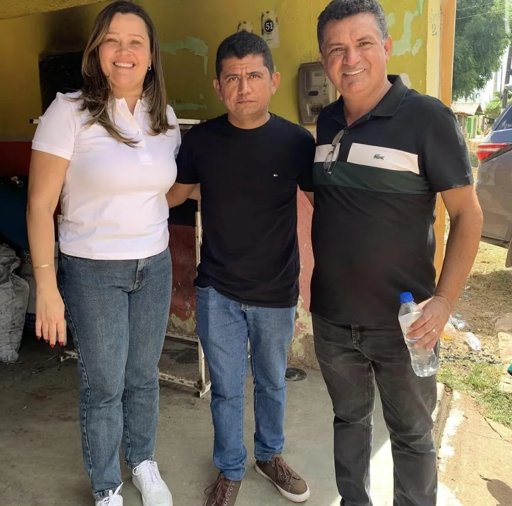 Pré-candidata Larúcia Sá, vereador Henrique e prefeito Luiz Claudino|Foto: Divulgação