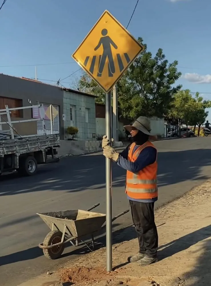 Prefeitura de Bom Jesus inicia sinalização das vias públicas|Foto: Divulgação