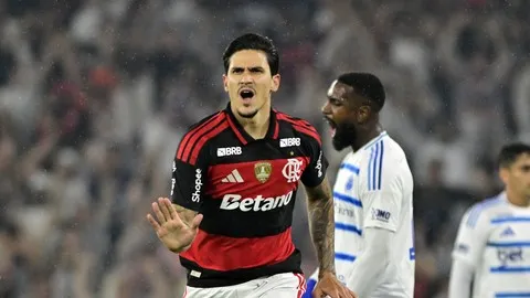 Pedro comemora gol do Flamengo contra o Cruzeiro (Foto: Andre Durão)