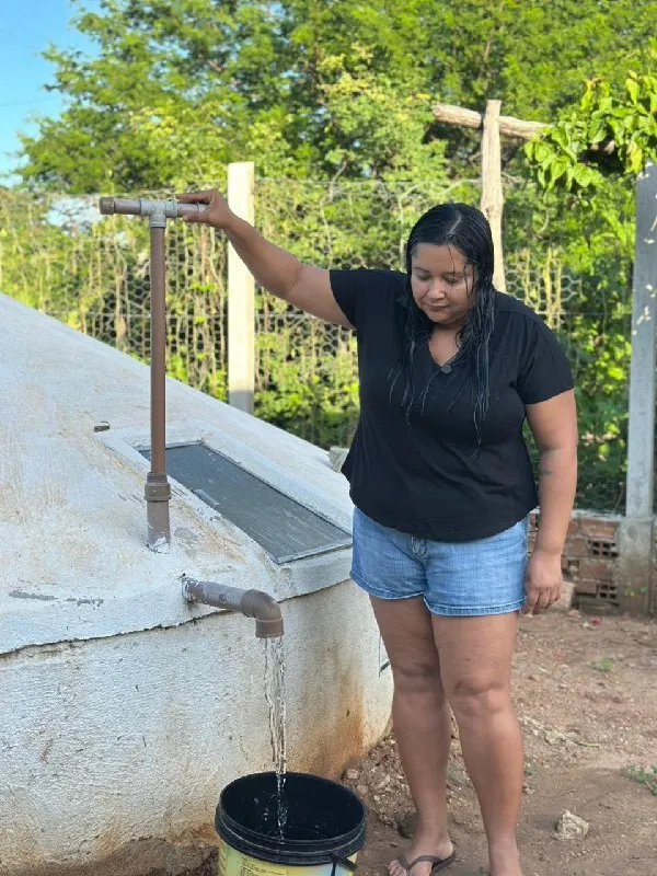 Cisternas construídas pela Prefeitura, em parceria com o Governo Federal, recebem recarga das chuvas|Foto: Emanuela Almeida