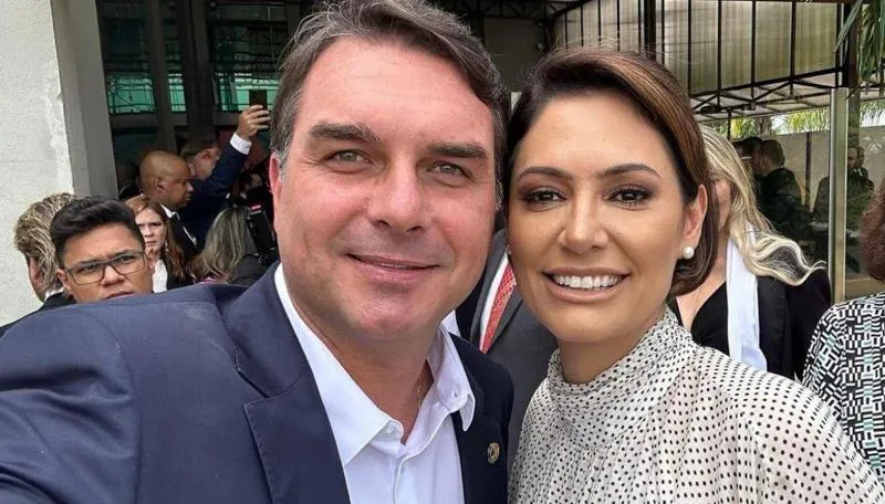Michelle Bolsonaro e Flávio Bolsonaro|Foto: Divulgação